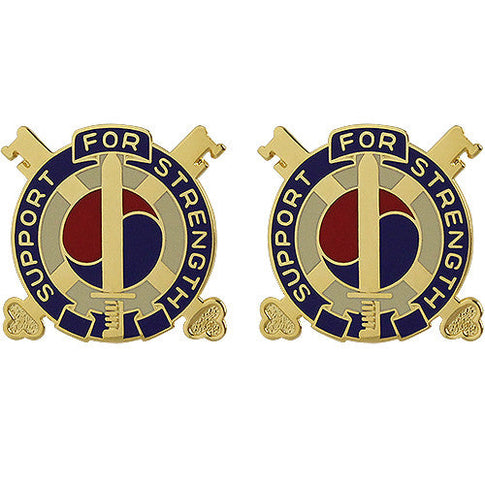 142nd Support Battalion Unit Crest (Support For Strength) - Sold in Pairs