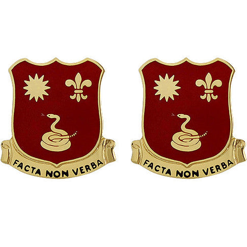 143rd Field Artillery Regiment Unit Crest (Facta Non Verba) - Sold in Pairs
