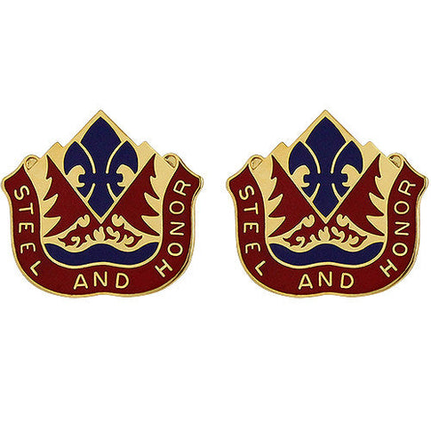 143rd Field Artillery Group Unit Crest (Steel and Honor) - Sold in Pairs