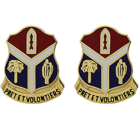 147th Field Artillery Regiment Unit Crest (Pret Et Volontiers) - Sold in Pairs