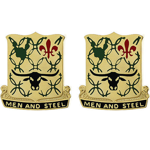 149th Armor Regiment Unit Crest (Men and Steel) - Sold in Pairs