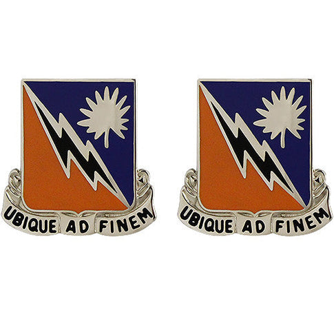 151st Signal Battalion Unit Crest (Ubique Ad Finem) - Sold in Pairs