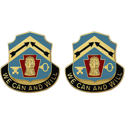 154th Quartermaster Battalion Unit Crest (We Can and Will) - Sold in Pairs
