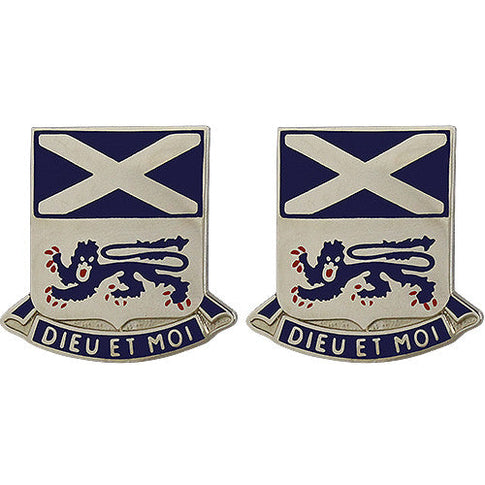 156th Infantry Regiment Unit Crest (Dieu Et Moi) - Sold in Pairs