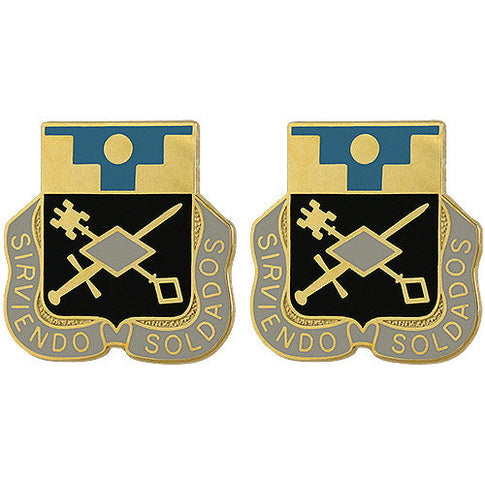 158th Finance Battalion Unit Crest (Sirviendo Soldados) - Sold in Pairs