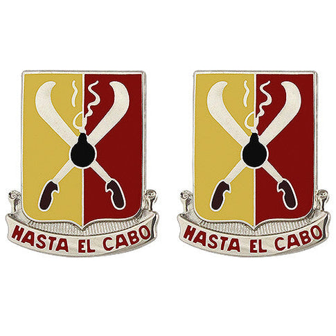 162nd Field Artillery Regiment Unit Crest (Hasta El Cabo) - Sold in Pairs