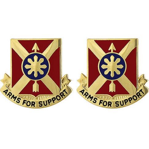 163rd Field Artillery Regiment Unit Crest (Arms For Support) - Sold in Pairs
