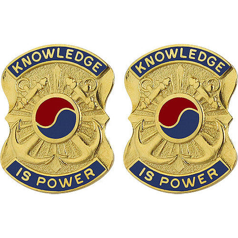 163rd Military Intelligence Battalion Unit Crest (Knowledge is Power) - Sold in Pairs