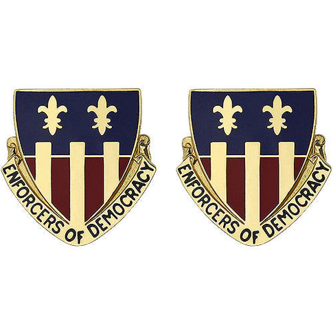 168th Quartermaster Battalion Unit Crest (Enforcers of Democracy) - Sold in Pairs