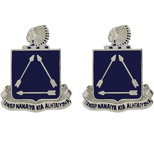 180th Cavalry Regiment Unit Crest (Tanap Nanaiya Kia Alhtaiyaha) Army Unit Crests 