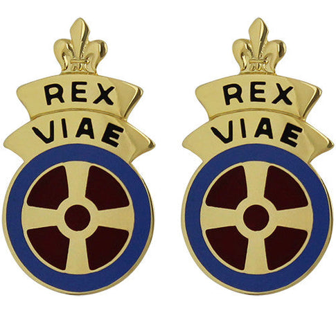 180th Transportation Battalion Unit Crest (Rex Viae) - Sold in Pairs