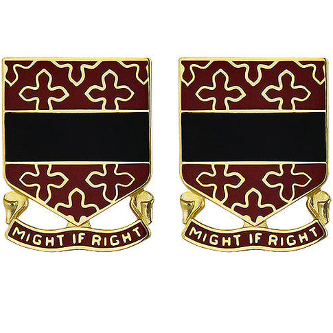 182nd Field Artillery Regiment Unit Crest (Might if Right) - Sold in Pairs