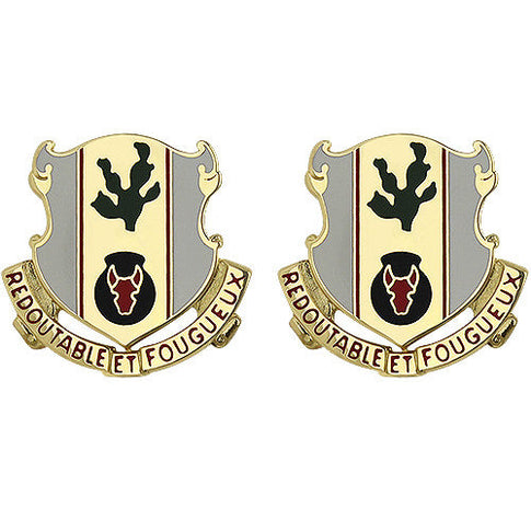 185th Regiment Unit Crest (Redoutable Et Fougueux) - Sold in Pairs