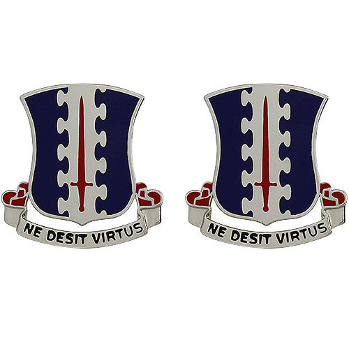 187th Infantry Regiment Unit Crest (Ne Desit Virtus) Army Unit Crests 
