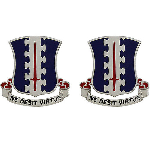 187th Infantry Regiment Unit Crest (Ne Desit Virtus) - Sold in Pairs