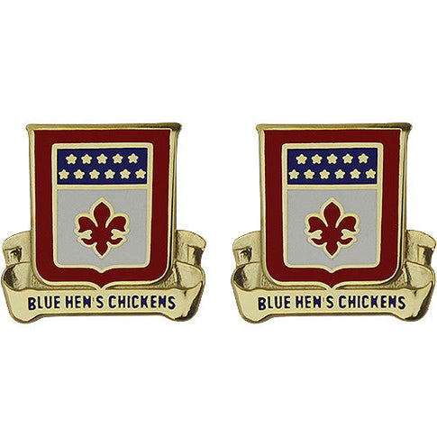 193rd Regiment Unit Crest (Blue Hen's Chickens) - Sold in Pairs