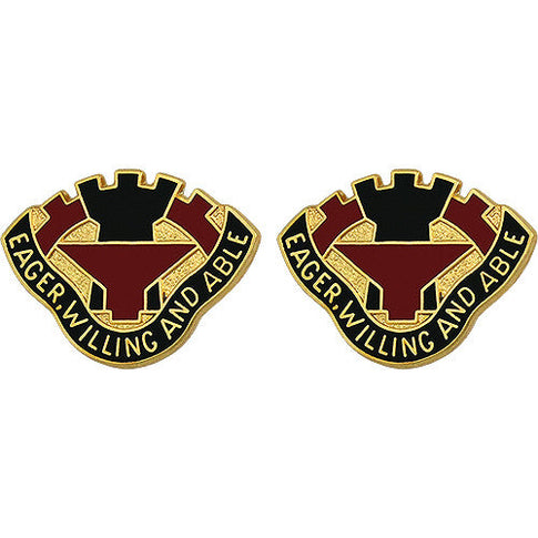 195th Ordnance Battalion Unit Crest (Eager, Willing and Able) - Sold in Pairs