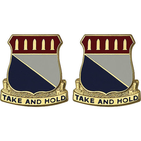 195th Regiment Unit Crest (Take and Hold) - Sold in Pairs