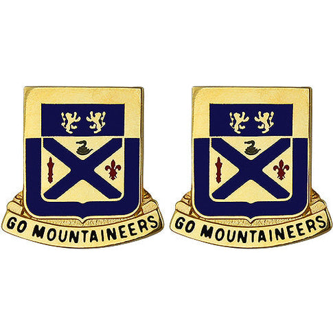 197th Regiment Unit Crest (Go Mountaineers) - Sold in Pairs