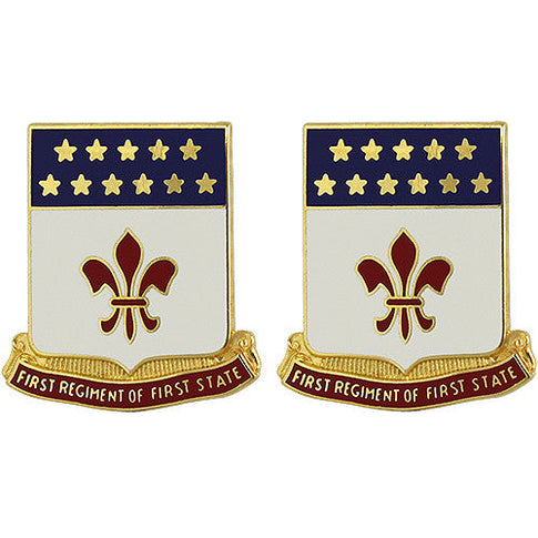 198th Signal Battalion Unit Crest (First Regiment of First State) - Sold in Pairs