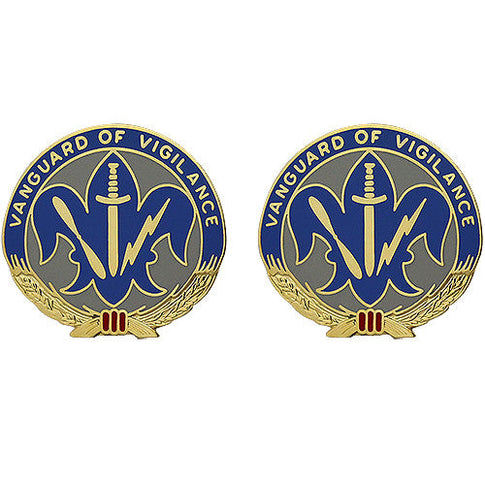 205th Military Intelligence Brigade Unit Crest (Vanguard of Vigilance) - Sold in Pairs