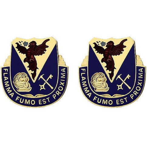 206th Chemical Battalion Unit Crest (Flamma Fumo Est Proxima) - Sold in Pairs