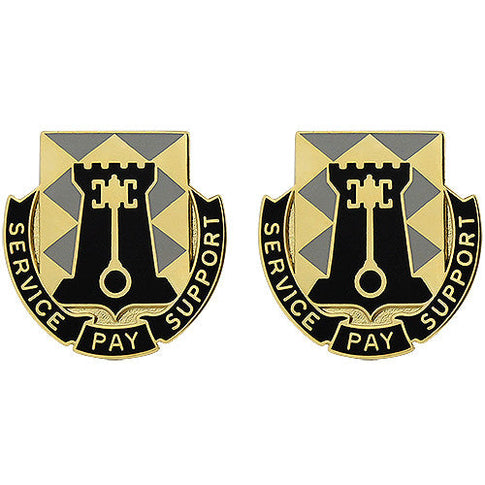 208th Finance Battalion Unit Crest (Service Pay Support) - Sold in Pairs