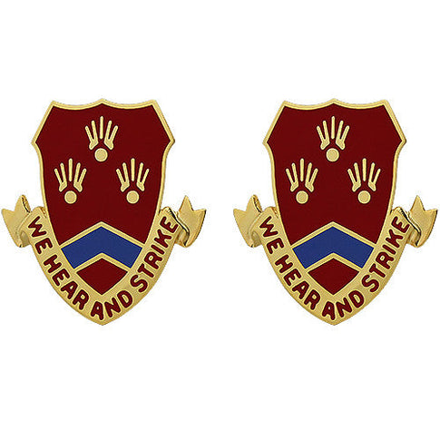 214th Field Artillery Regiment Unit Crest (We Hear and Strike) - Sold in Pairs