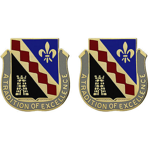 215th Finance Battalion Unit Crest (A Tradition of Excellence) - Sold in Pairs