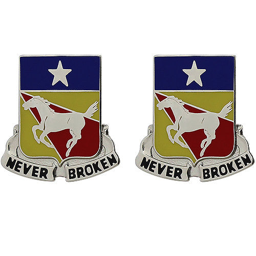 221st Cavalry Regiment Unit Crest (Never Broken) Army Unit Crests 