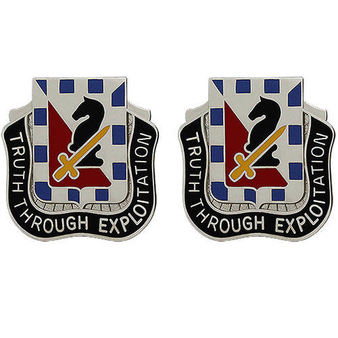 221st Military Intelligence Battalion Unit Crest (Truth Through Exploitation) - Sold in Pairs