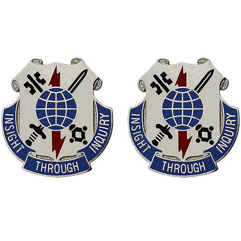 223rd Military Intelligence Battalion Unit Crest (Insight Through Inquiry) - Sold in Pairs