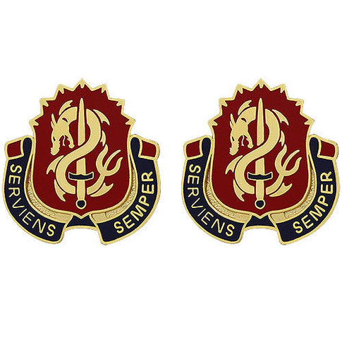224th Sustainment Brigade Unit Crest (Serviens Semper) - Sold in Pairs