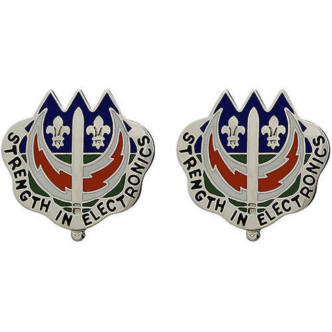 228th Signal Brigade Unit Crest (Strength in Electronics) - Sold in Pairs