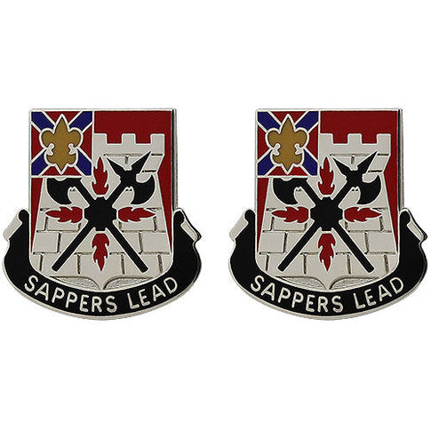 229th Engineer Battalion Unit Crest (Sappers Lead) - Sold in Pairs