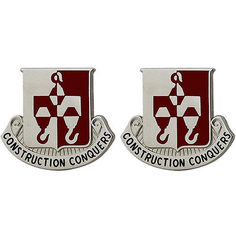 244th Engineer Battalion Unit Crest (Construction Conquers) - Sold in Pairs