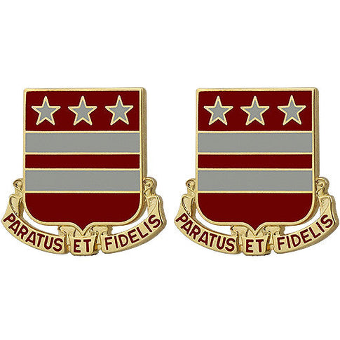 258th Field Artillery Regiment Unit Crest (Paratus Et Fidelis) - Sold in Pairs