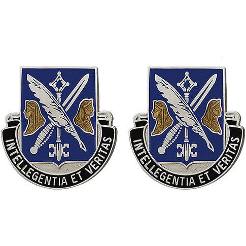 260th Military Intelligence Battalion Unit Crest (Intellegentia Et Veritas) - Sold in Pairs