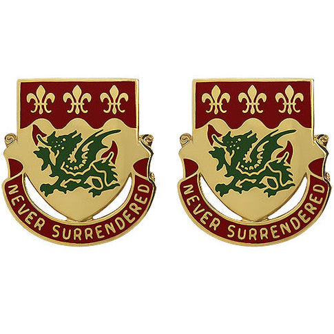 263rd Armor Regiment Unit Crest (Never Surrendered) - Sold in Pairs