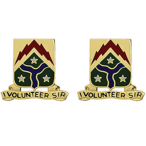278th Armored Cavalry Regiment Unit Crest (I Volunteer Sir) - Sold in Pairs