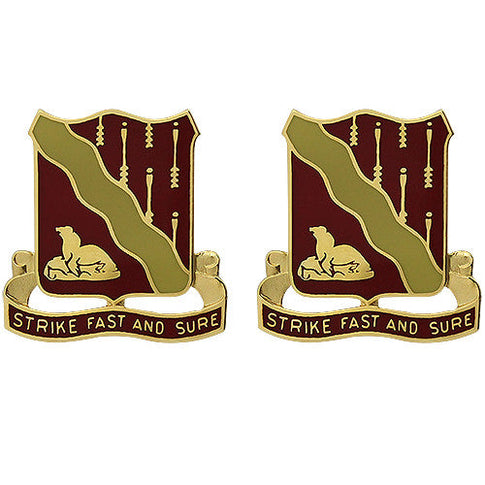 279th Signal Battalion Unit Crest (Strike Fast and Sure) - Sold in Pairs