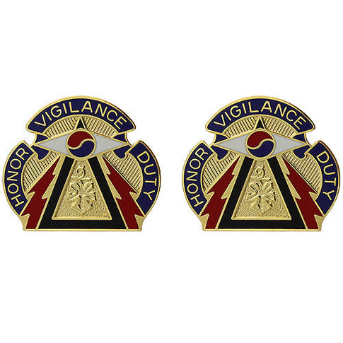 304th Military Intelligence Battalion Unit Crest (Honor Vigilance Duty) - Sold in Pairs