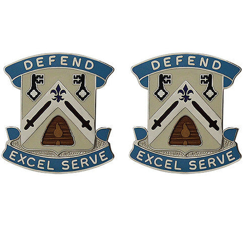 307th Quartermaster Battalion Unit Crest (Defend Excel Serve) - Sold in Pairs