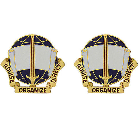308th Civil Affairs Brigade Unit Crest (Advise Organize Direct) - Sold in Pairs
