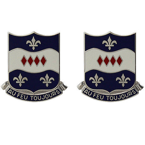 312th Regiment Unit Crest (Au Feu Toujours) - Sold in Pairs