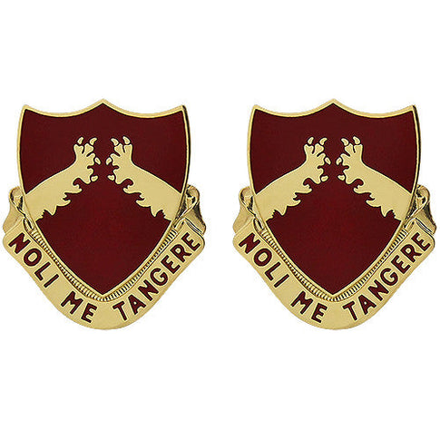 321st Field Artillery Regiment Unit Crest (Noli Me Tangere) - Sold in Pairs
