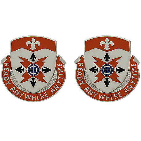 324th Signal Battalion Unit Crest (Ready Anywhere Anytime) - Sold in Pairs
