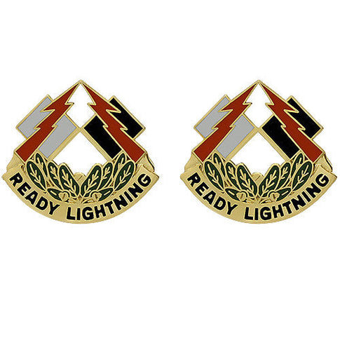 335th Signal Command Unit Crest (Ready Lightning) - Sold in Pairs