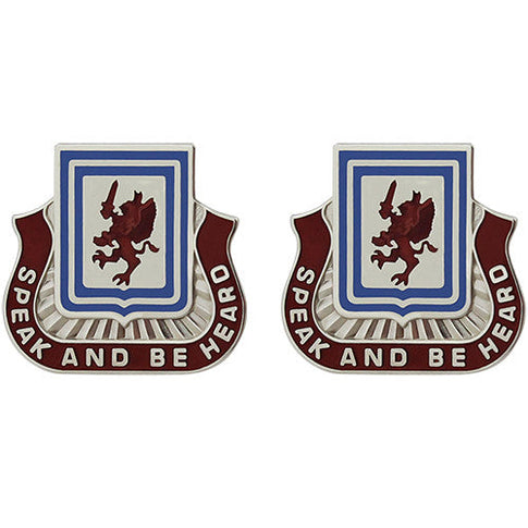 383rd Military Intelligence Battalion Unit Crest (Speak and Be Heard) - Sold in Pairs