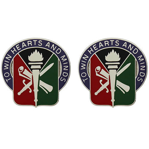 403rd Civil Affairs Battalion Unit Crest (To Win Hearts and Minds) - Sold in Pairs